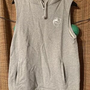 Alphalete Gray Sleeveless Hoodie with Logo